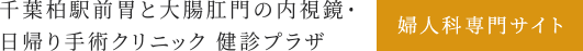 千葉柏駅前胃と大腸肛門の内視鏡・日帰り手術クリニック健診プラザ 婦人科専門サイト