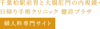 千葉柏駅前胃と大腸肛門の内視鏡・日帰り手術クリニック健診プラザ 婦人科専門サイト